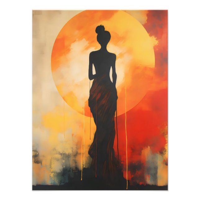 Impression Photo Sunset Woman Art Abstrait (Devant)