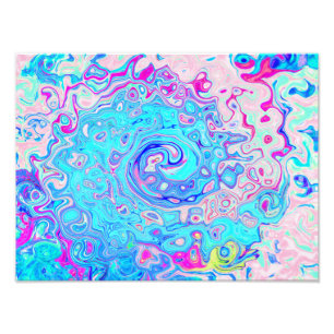 Impression Photo Super Abstrait Retro Robin's Oeuf Blue Swirl