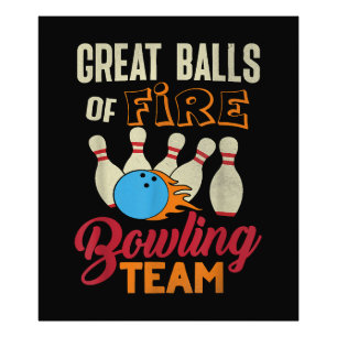 Impression Photo Super Balls Fire Bowling Team Shirt Funny Vintage