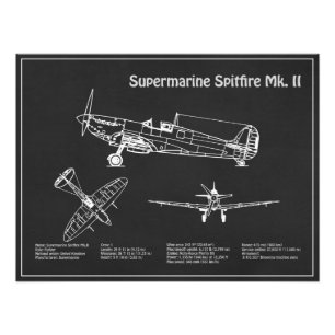 Impression Photo Supermarine Spitfire - Plan directeur de l'avion P