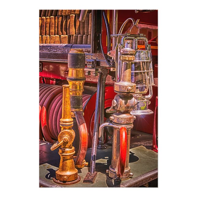 Impression Photo Sur L'Ancien Camion À Feu (Devant)