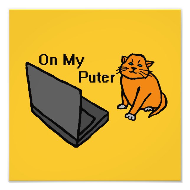Impression Photo Sur Mon Ordinateur Drôle De Chat Orange Mème (Devant)