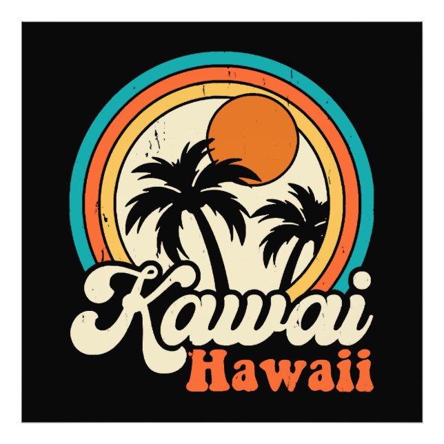 Impression Photo Surf Kawaii Hawaï (Devant)