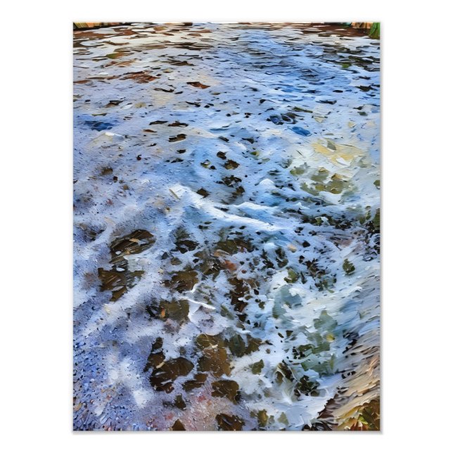 Impression Photo Surface de la rivière Tranquille avec abstraction  (Devant)