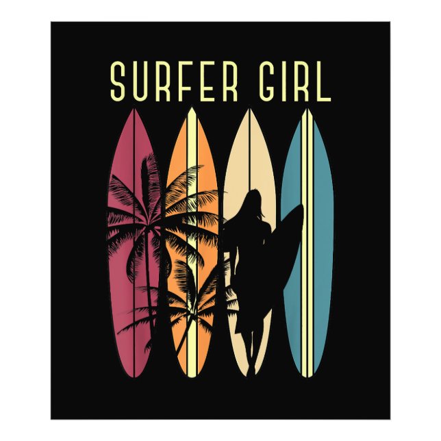 Impression Photo Surfer Girl Surf Surf Femmes Filles Surf une fois (Devant)