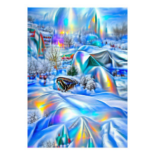 Impression Photo Surreal Winter Wonderland avec lumière Iridescente