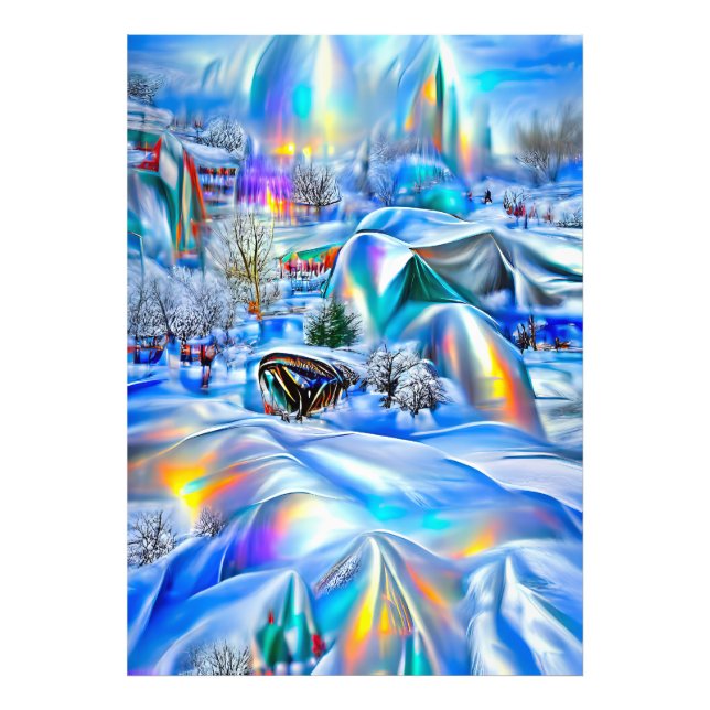 Impression Photo Surreal Winter Wonderland avec lumière Iridescente (Devant)
