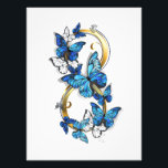 Impression Photo Symbol Infinity of Blue Morpho Butterflies<br><div class="desc">Symbol infinity of gold, decorated with realistic blue butterflies morpho on a white background. Design with butterflies. Morpho. Design with blue butterflies morpho.</div>