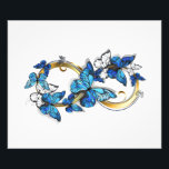 Impression Photo Symbol Infinity of Blue Morpho Butterflies<br><div class="desc">Symbol infinity of gold, decorated with realistic blue butterflies morpho on a white background. Design with butterflies. Morpho. Design with blue butterflies morpho.</div>