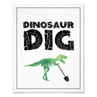 Impression Photo Symbole d'anniversaire de Dinosaur Dig