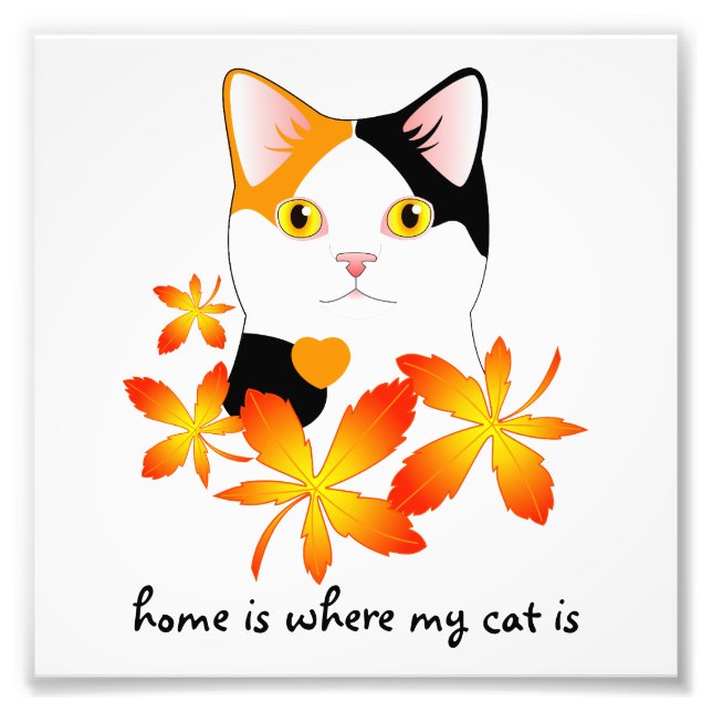Impression Photo Symbole de coeur japonais Bobtail Cat Home (Devant)