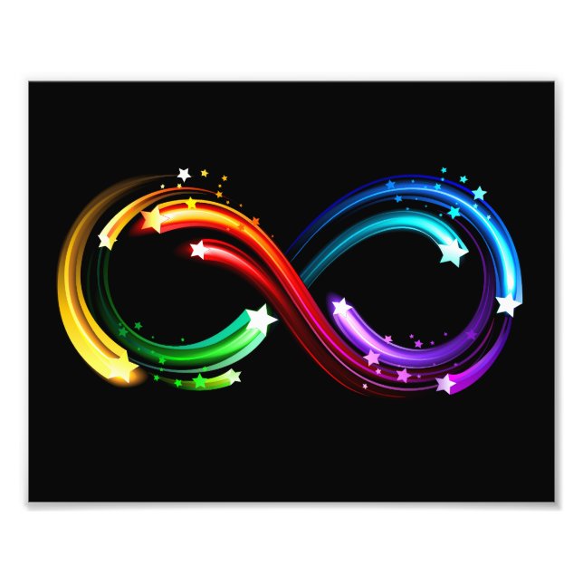 Impression Photo Symbole de l'infini de comètes arc-en-ciel (Devant)
