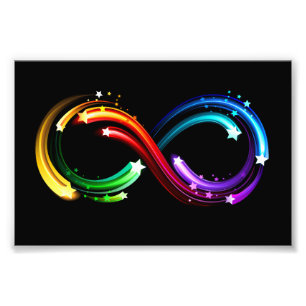 Impression Photo Symbole de l'infini des comètes arc-en-ciel