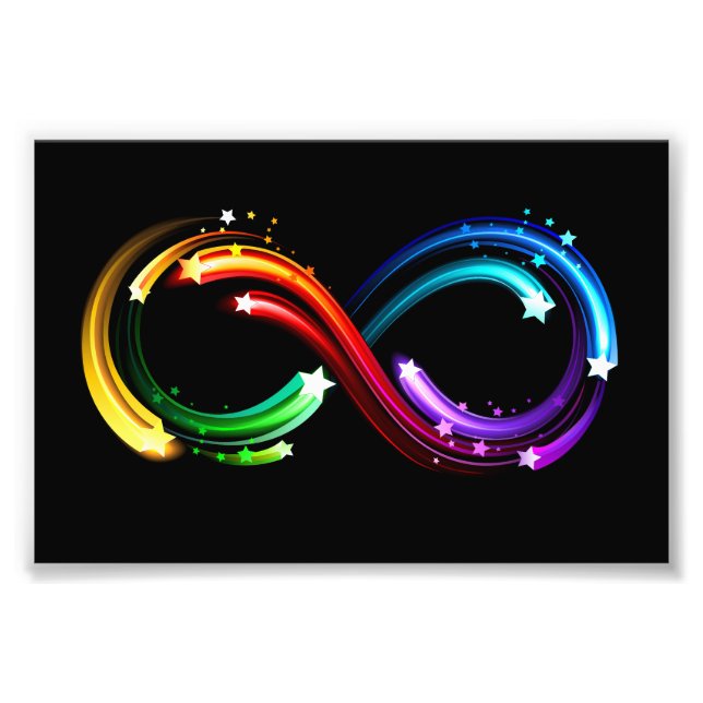 Impression Photo Symbole de l'infini des comètes arc-en-ciel (Devant)