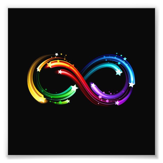 Impression Photo Symbole de l'infini des comètes arc-en-ciel (Devant)