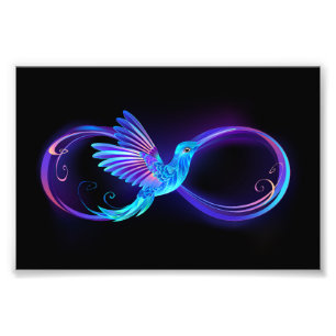 Impression Photo Symbole de Neon Infinity par Glowing Hummingbird