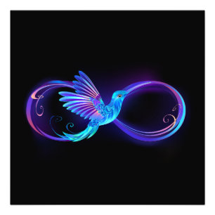 Impression Photo Symbole de Neon Infinity par Glowing Hummingbird