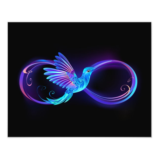 Impression Photo Symbole de Neon Infinity par Glowing Hummingbird (Devant)