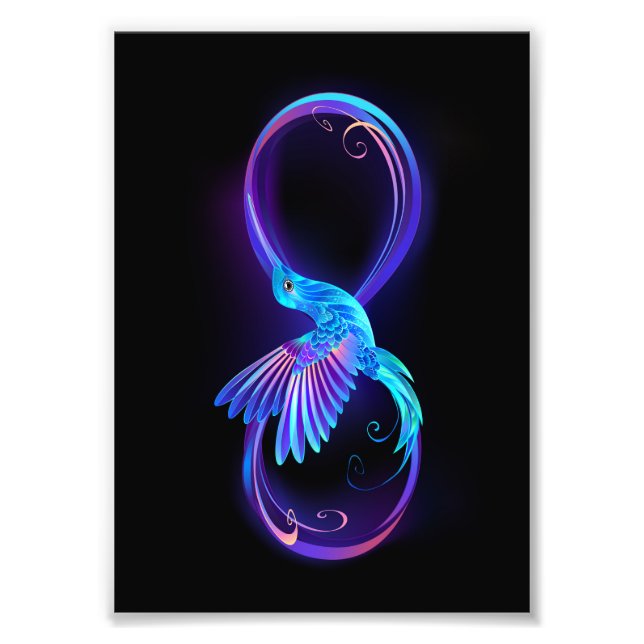 Impression Photo Symbole de Neon Infinity par Glowing Hummingbird (Devant)