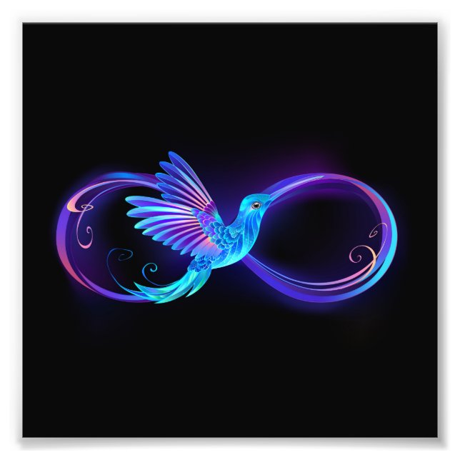 Impression Photo Symbole de Neon Infinity par Glowing Hummingbird (Devant)