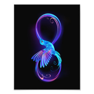 Impression Photo Symbole de Neon Infinity par Glowing Hummingbird
