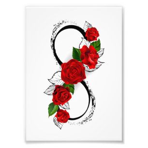 Impression Photo Symbole d'infini avec les roses rouges