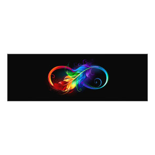 Impression Photo Symbole d'infini avec plume arc-en-ciel