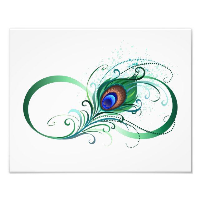 Impression Photo Symbole d'infini avec plume de paon (Devant)