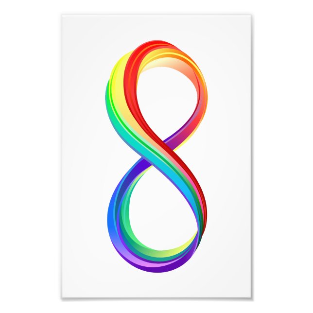 Impression Photo Symbole d'infinité arc-en-ciel stratifié (Devant)