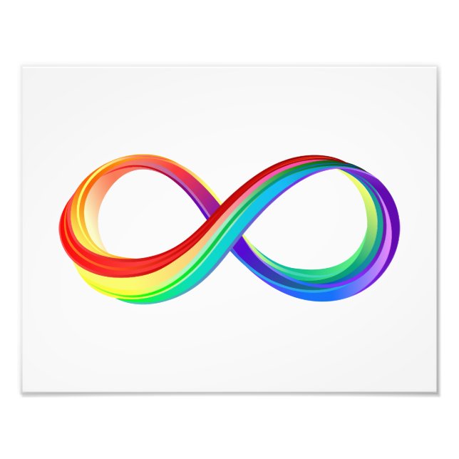 Impression Photo Symbole d'infinité arc-en-ciel stratifié (Devant)
