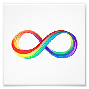 Impression Photo Symbole d'infinité arc-en-ciel stratifié