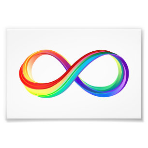 Impression Photo Symbole d'infinité arc-en-ciel stratifié