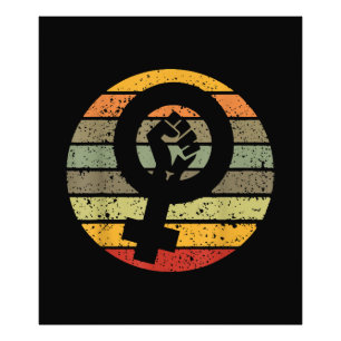 Impression Photo Symbole féministe Design Retro Vintage, les années