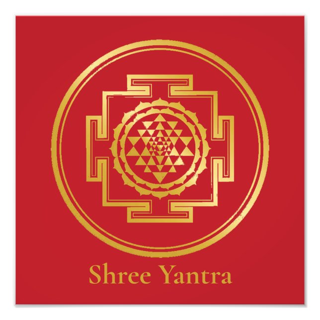 Impression Photo Symbole géométrique Sacré Shree Yantra Auspicious (Devant)