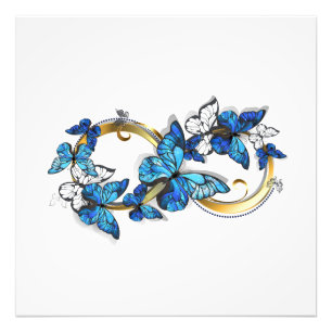 Impression Photo Symbole infini de papillons Morpho bleus