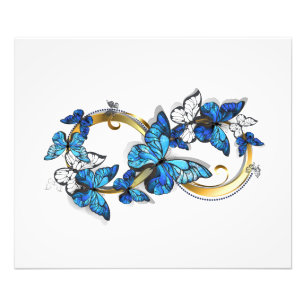Impression Photo Symbole infini de papillons Morpho bleus