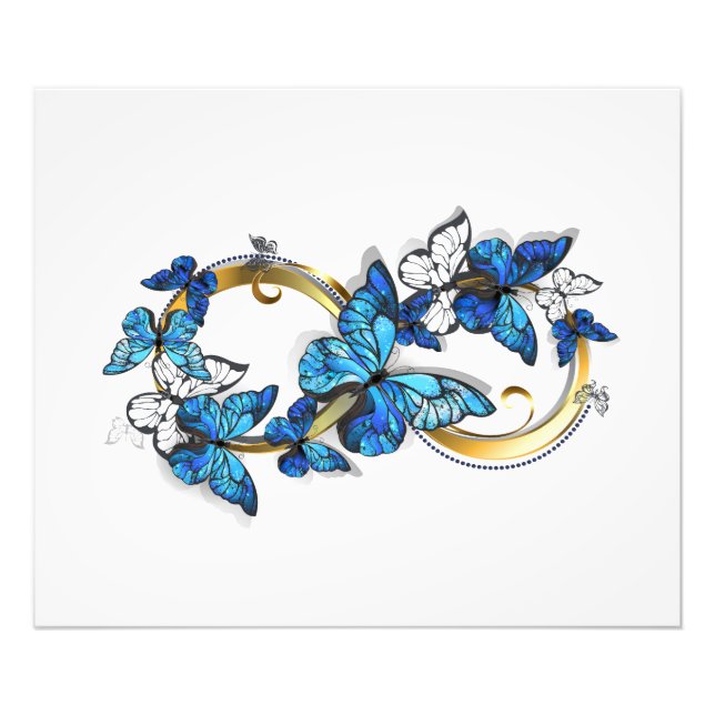 Impression Photo Symbole infini de papillons Morpho bleus (Devant)