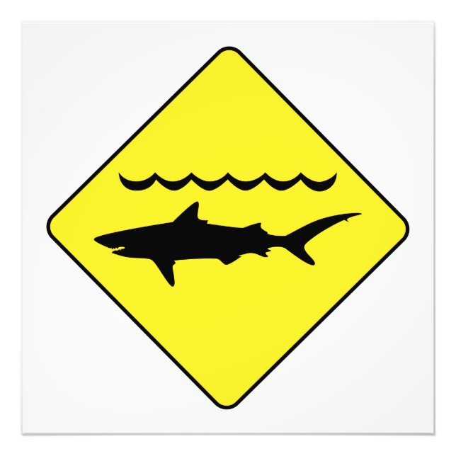 Impression Photo Symbole jaune "requins avertisseurs" (Devant)