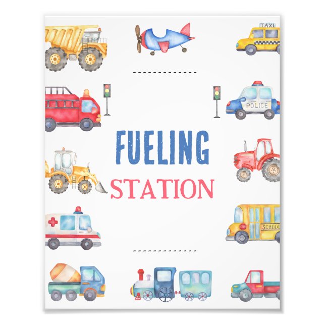 Impression Photo Symbole moderne Boys Transport 1er anniversaire (Devant)