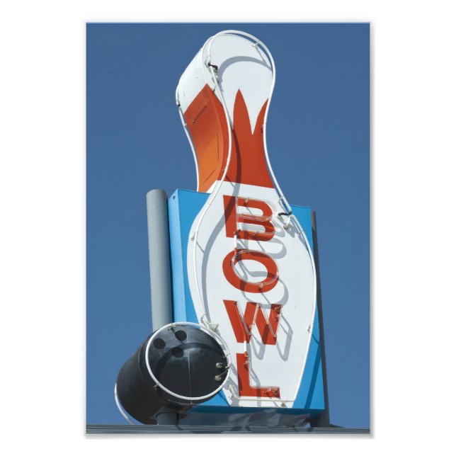 Impression Photo SYMBOLE NEON Bowling (Devant)