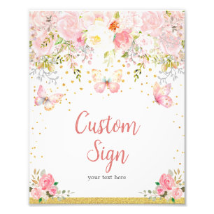 Impression Photo Symbole personnalisé papillon rose