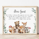Impression Photo Symbole vert des animaux en bois<br><div class="desc">Image de l'arbre de l'invité correspondant affiche/affiche https://www.zazzle.com/woodland_animals_greenery_thumbprint_guestbook-256231215103826013 (c) Somerset Fine Paperie</div>