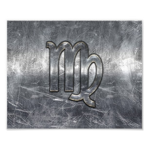 Impression Photo Symbole Virgo Zodiac Grunge Style Distressed