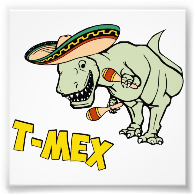 Impression Photo T-Mex T-Rex Mexicain Tyrannosaurus Dinosaur (Devant)