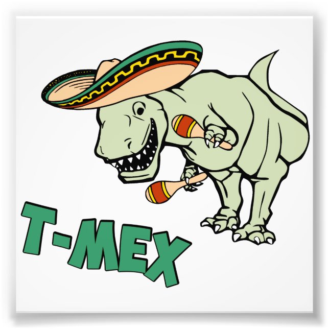 Impression Photo T-Mex T-Rex Mexicain Tyrannosaurus Dinosaur (Devant)