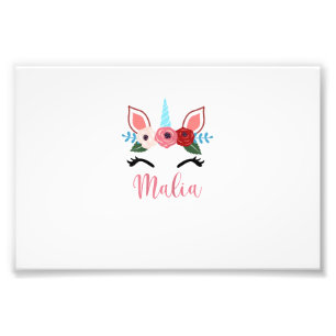 Impression Photo T-Shir Licorne Florale Magique Malia Mignon Pour F