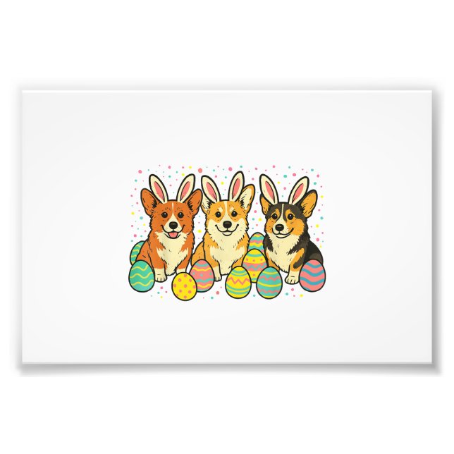 Impression Photo T-Shirt de Pâques Corgi_1 (Devant)