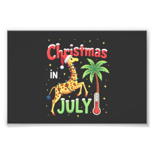 Impression Photo T-shirt drôle de Noël en juillet Santa Girafe Palm