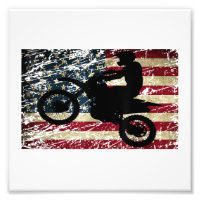 T-Shirt Motocross Drapeau USA Moto Cross Drapeau A