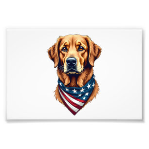 Impression Photo T-shirt vintage au bandana de Golden Retriever pat